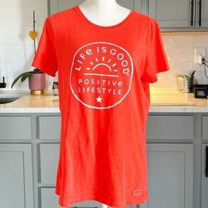 Life is Good Positive Lifestyle Coral Tee Size Medium